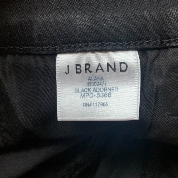 J brand Alana Black Adorned High Rise Cropped Skinny - Picture 12 of 15